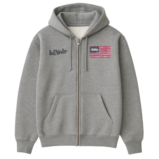 Gray Flag Zip Up