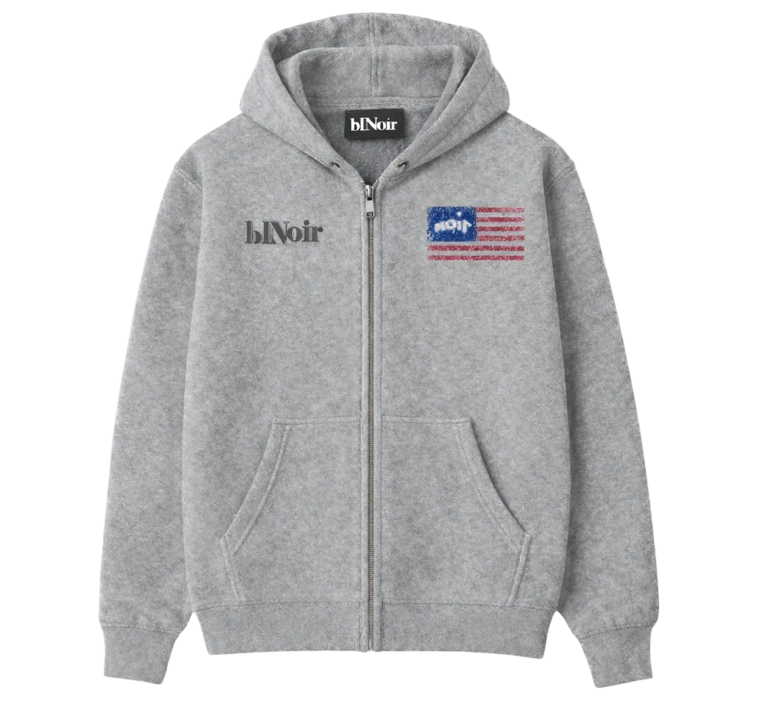 Flag Zip Up - Gray