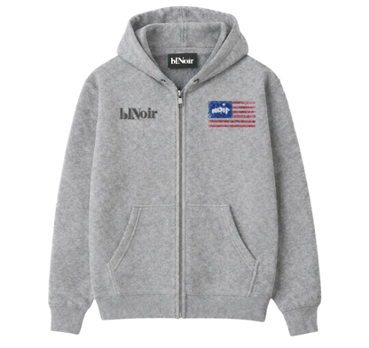 Flag Zip Up - Gray