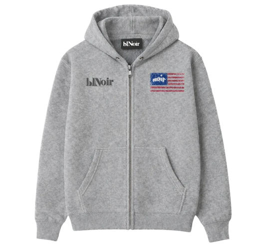 Flag Zip Up - Gray