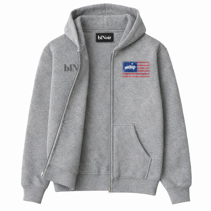 Flag Zip Up - Gray